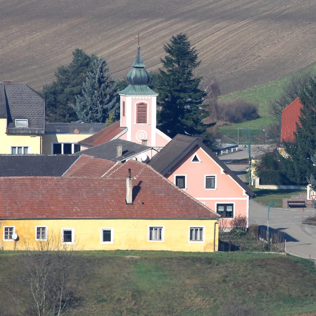 Tree, Fir, Building, House, Housing, Roof, Spire, Outdoors, Monastery, Countryside