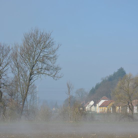 Bild enthält, Nature, Outdoors, Weather, Fog, Mist, Architecture, Building, Countryside, Hut, Rural