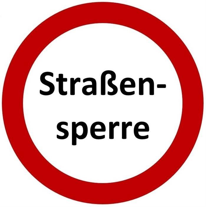 Ein roter kreisförmiger Schild mit weißem Hintergrund enthält schwarzen Text, der 'Strafen-sperre' lautet. Es zeigt wahrscheinlich ein Verbot oder eine Einschränkung im Zusammenhang mit Strafen an.