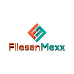Das Bild zeigt ein Logo für 'FliesenMexx'. Das Logo zeigt ein stilisiertes 'F' in Orange mit einem blauen Quadrat, gefolgt von dem Wort 'FliesenMexx' in fetten orangefarbenen Buchstaben. Der Hintergrund ist weiß.
