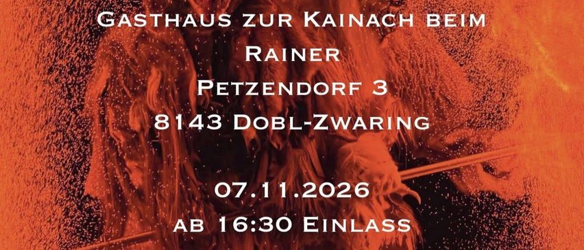 Plakat für Steindorfer Waldteifln-Veranstaltung. Zeigt einen feurigen Hintergrund und eine dämonische Figur. Veranstaltungsdetails sind Datum 1. Juli 2026, Beginn 16:30 Uhr, und Nikolaus kommt um 17 Uhr mit 5 Krampus-Gruppen.