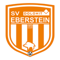 Das Logo von SV Dolomit Eberstein, gegründet 1972, zeigt einen orange-weissen Schild mit einem Wildschwein und einem Fussball in der Mitte.