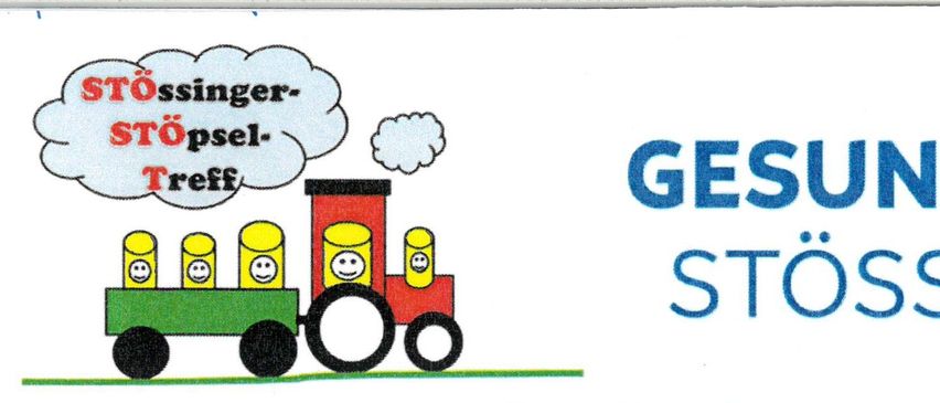 Eine Cartoon-Abbildung eines Zuges mit einem lächelnden Gesicht auf der Vorderseite, der weißen Rauch von oben ausstößt. Das Wort 'GES' steht rechts.