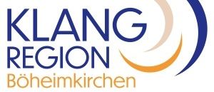 Das Logo für Klang Region Böhmekirchen zeigt den Text 'KLANG REGION' über 'Böheimkirchen', mit einem blau-weißen Kreis und einer orangefarbenen Umrandung.