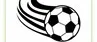 Eine schwarz-weiße Illustration eines Fußballs mit Bewegungslinien auf weißem Hintergrund.
