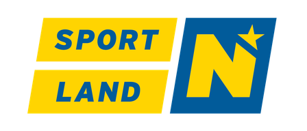 The logo for Sportland N with a yellow star and yellow text on a blue and yellow background.
