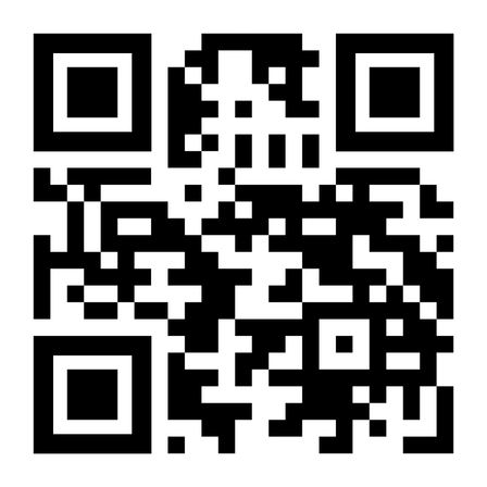 Ein schwarz-weißer QR-Code auf weißem Hintergrund.