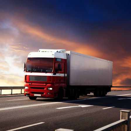 Bild enthält, 18-wheeler Truck, Transportation, Truck, Vehicle, Moving Van, Van