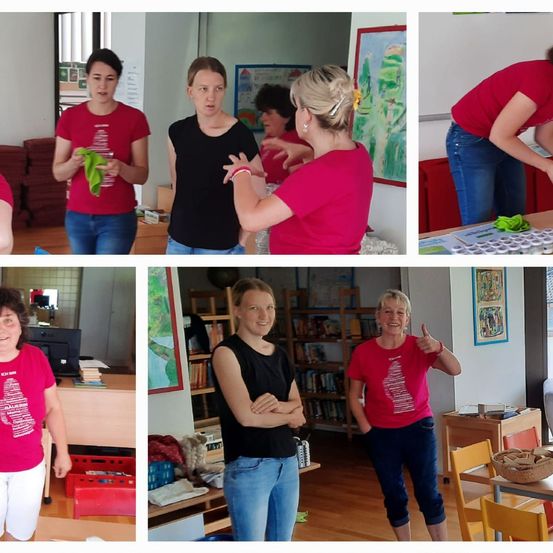 Bild enthält, T-Shirt, Person, Photography, Portrait, Living Room, Pants, Adult, Female, Woman, Collage