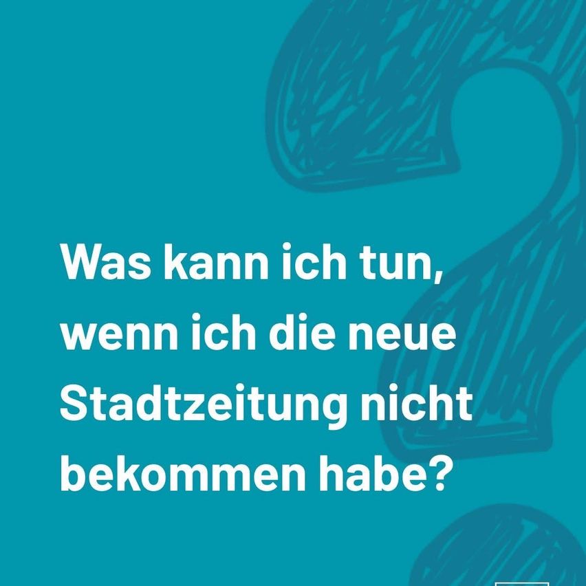 A blue background with a white question mark drawn in pencil. Below the question mark, the text reads: What can I do if I can't get the new city newspaper?