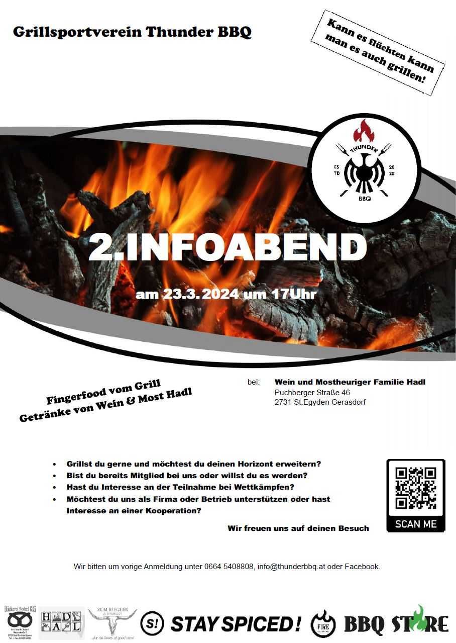 Bild enthält, Advertisement, Poster, QR Code, Bbq, Food, Grilling, Fireplace, Indoors