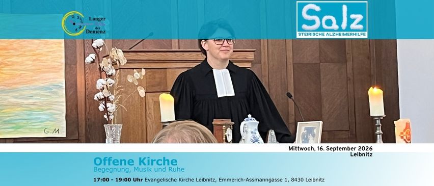 Langer Tag der Demenz Leibnitz: Offene Kirche-Begegnung, Musik und Ruhe