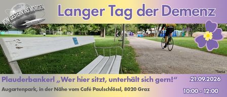 Langer Tag der Demenz Graz 2026: Plauderbankerl im Augarten