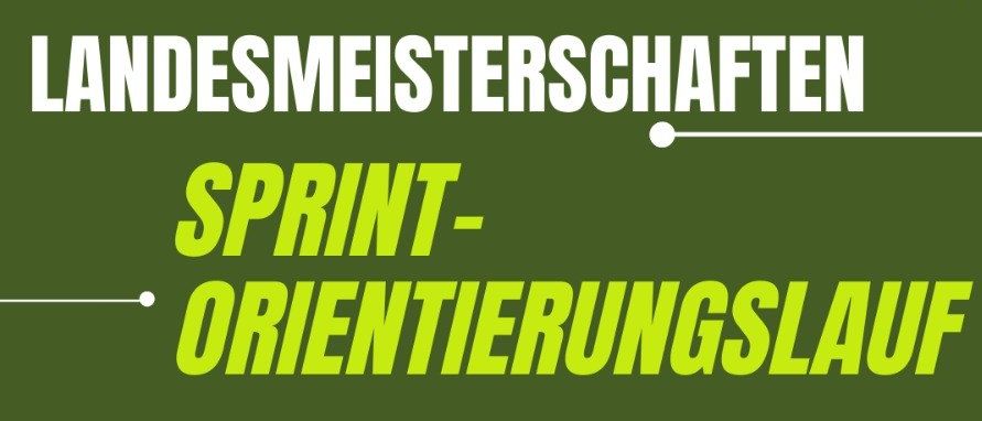Plakat für einen Sprint-Orientierungslauf in Güssing, Österreich. Treffpunkt am BORG Güssing um 08:30, erster Start um 10:00. Alle Teilnehmer willkommen.