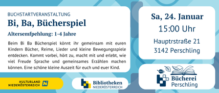 Eine Veranstaltung über Bücherspiel für Kinder im Alter von 1-4 Jahren. Sie findet am Samstag, 24. Januar um 15:00 Uhr statt. Es beinhaltet Reime, Lieder, kleine Bewegungsspiele und Sprache. Es zielt darauf ab, eine schöne Erfahrung für das Kind und die Eltern zu bieten.