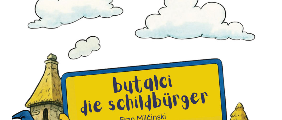 Ein Bild mit einem gelben Schild, das 'but qci die schildburger' in einer Fantasy-Umgebung liest, mit einer Burg und Charakteren davor. Das Schild ist blau umrandet. Das Jahr '2026' ist über dem Schild angezeigt. Das Logo von 'HWW VSG St. Pete' ist in der oberen rechten Ecke.