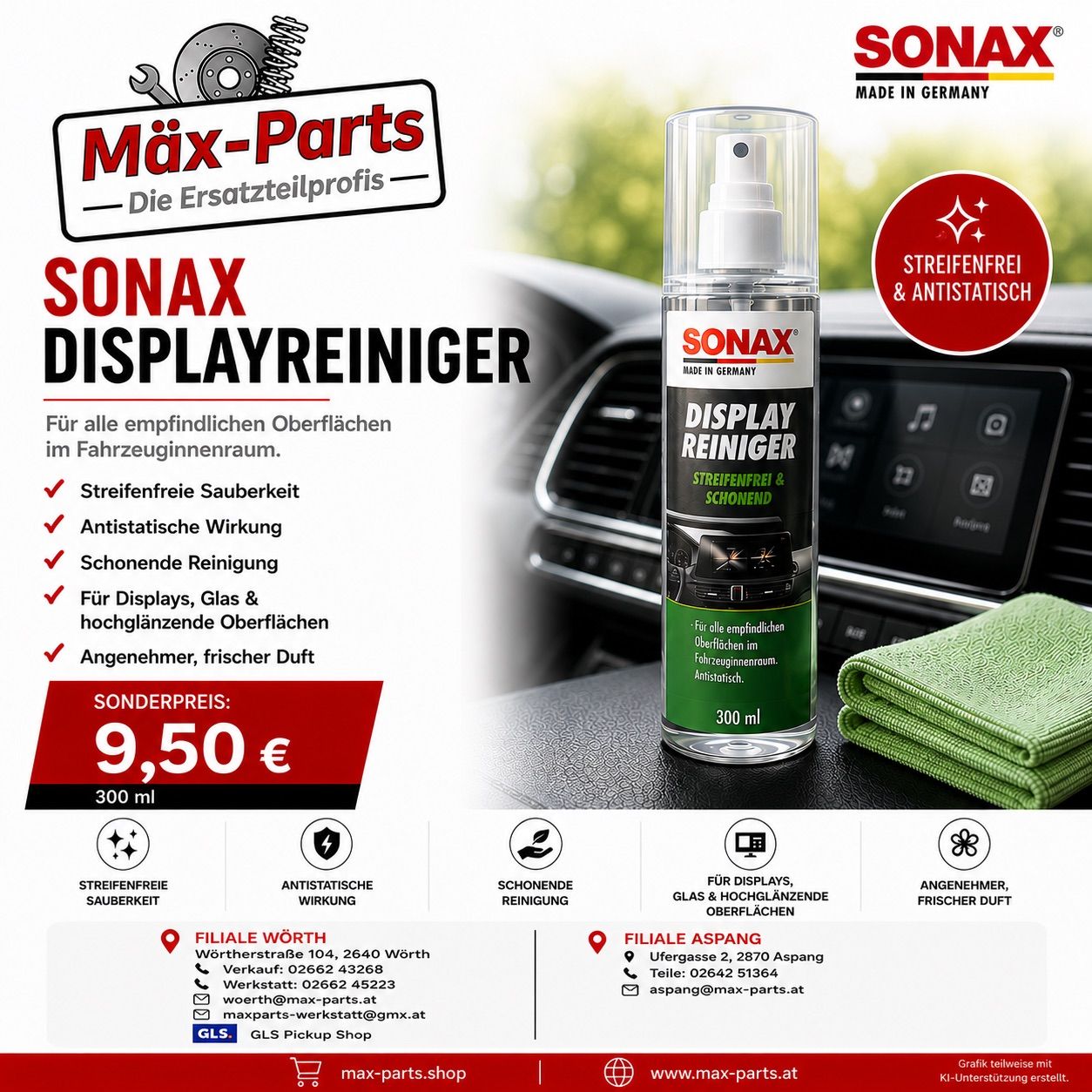 Zum reinigen von Displays