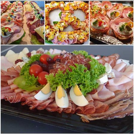 Bild enthält, Lunch, Meal, Dish, Platter, Cafeteria, Restaurant, Pork, Egg, Brunch, Ham