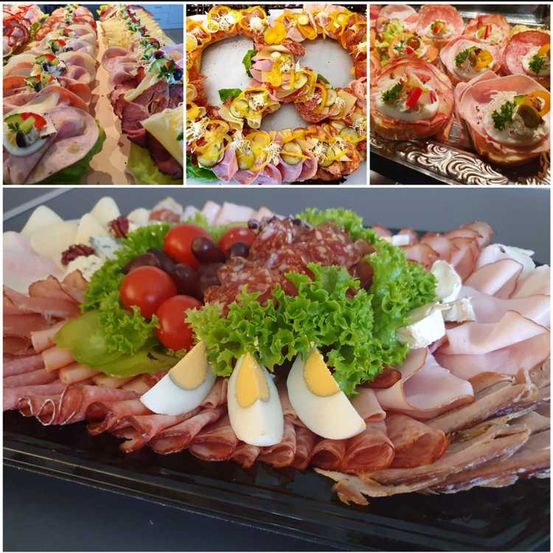 Bild enthält, Lunch, Meal, Dish, Platter, Cafeteria, Restaurant, Pork, Egg, Brunch, Ham