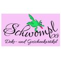 Ein rosa Logo mit einem grünen Drachen und dem Text Schwompf OG Deko- und Geschenkartikel.