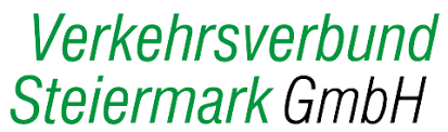 Das Bild zeigt das Logo von Verkehrsverbund Steiermark GmbH, das in grünem und schwarzem Text dargestellt ist.
