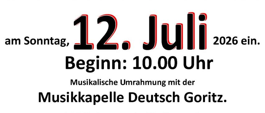 Hosftatten lädt Sie zum Frühschopppen am Sonntag, 12. Juli 2026, um 10:00 Uhr ein. Musikalische Unterhaltung von Deutsch Goritz. Wildspezialitäten! Für Speisen und Getränke ist am besten gesorgt! Hupfburg. Freiwillige Spenden! Der Reinerlös dient der Erhaltung der Feuerwehreinrichtung.