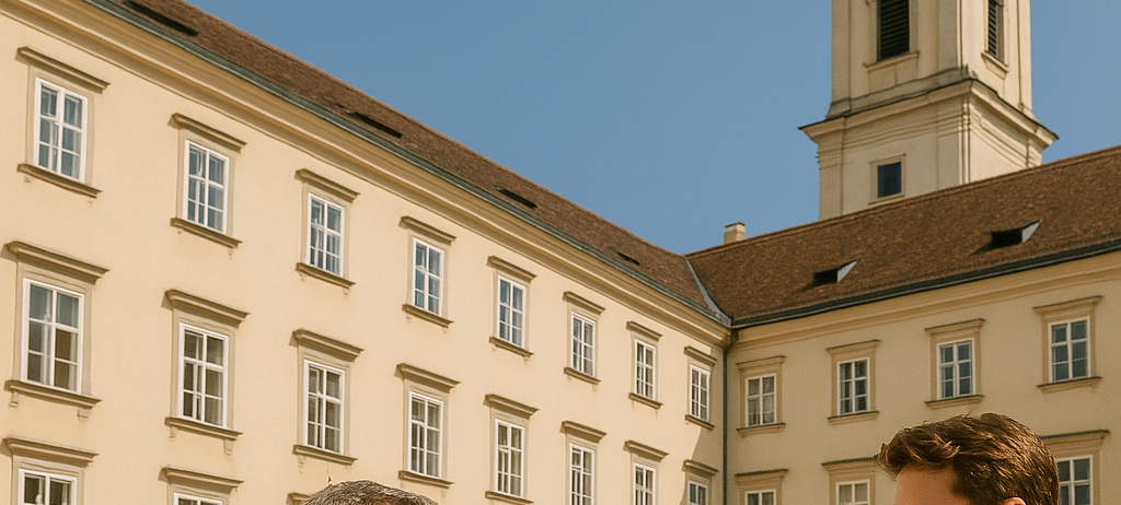 Bild enthält, Clock Tower, Bell Tower, Suit, Adult, Female, Person, Woman, Coat, Male, Man