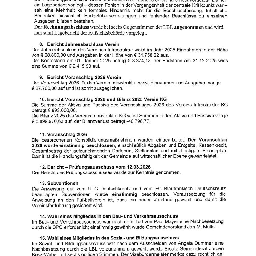 The annual report and balance sheet of the association infrastructure reveal income and expenses of €27,700.00 each, with a sum of €893,000.00. The balance sheet of the association infrastructure shows sums of €5,899,970.63 and €40,798.77 for assets and liabilities, respectively.