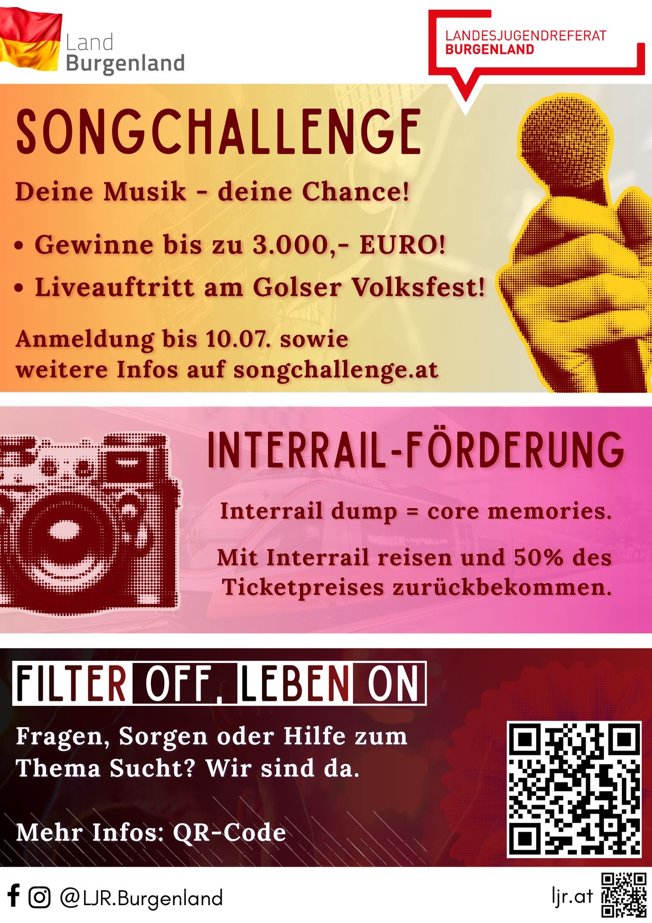 Song challenge poster. Submit your music for a chance to win up to 3,000 Euros. Live performance at Golser Volksfest. Register by July 10th at songchallenge.at.