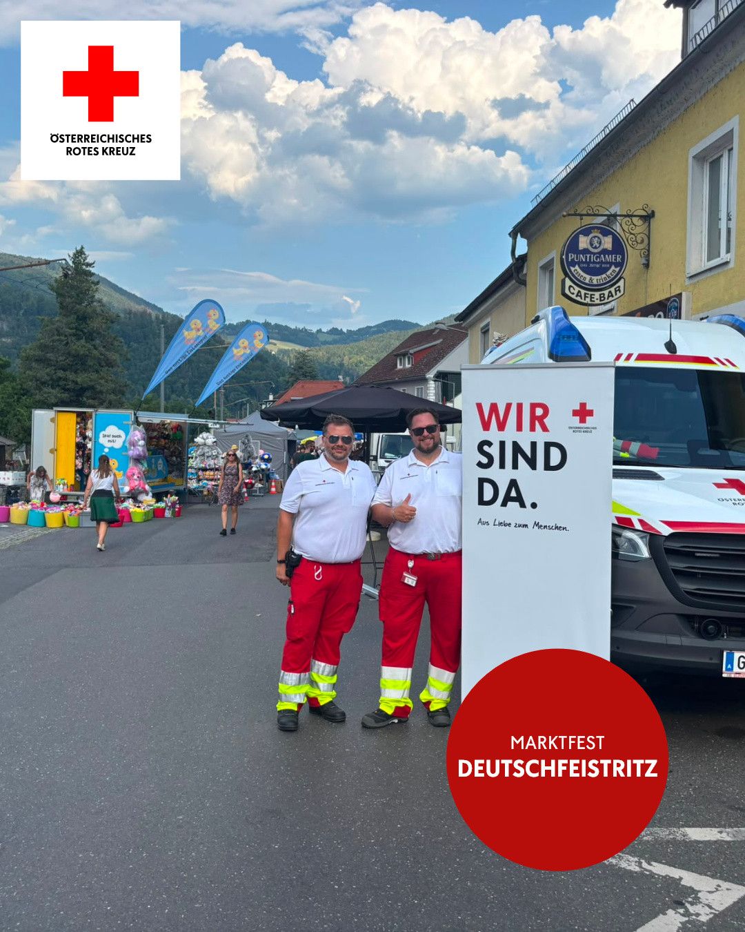 Ambulanzdienst des Roten Kreuz Übelbach beim Marktfest Deutschfeistritz