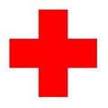 Ein rotes Kreuz-Symbol mit der Aufschrift 'REICHS ROTES KREUZ' darüber und 'Liebe zum Mensch' darunter.