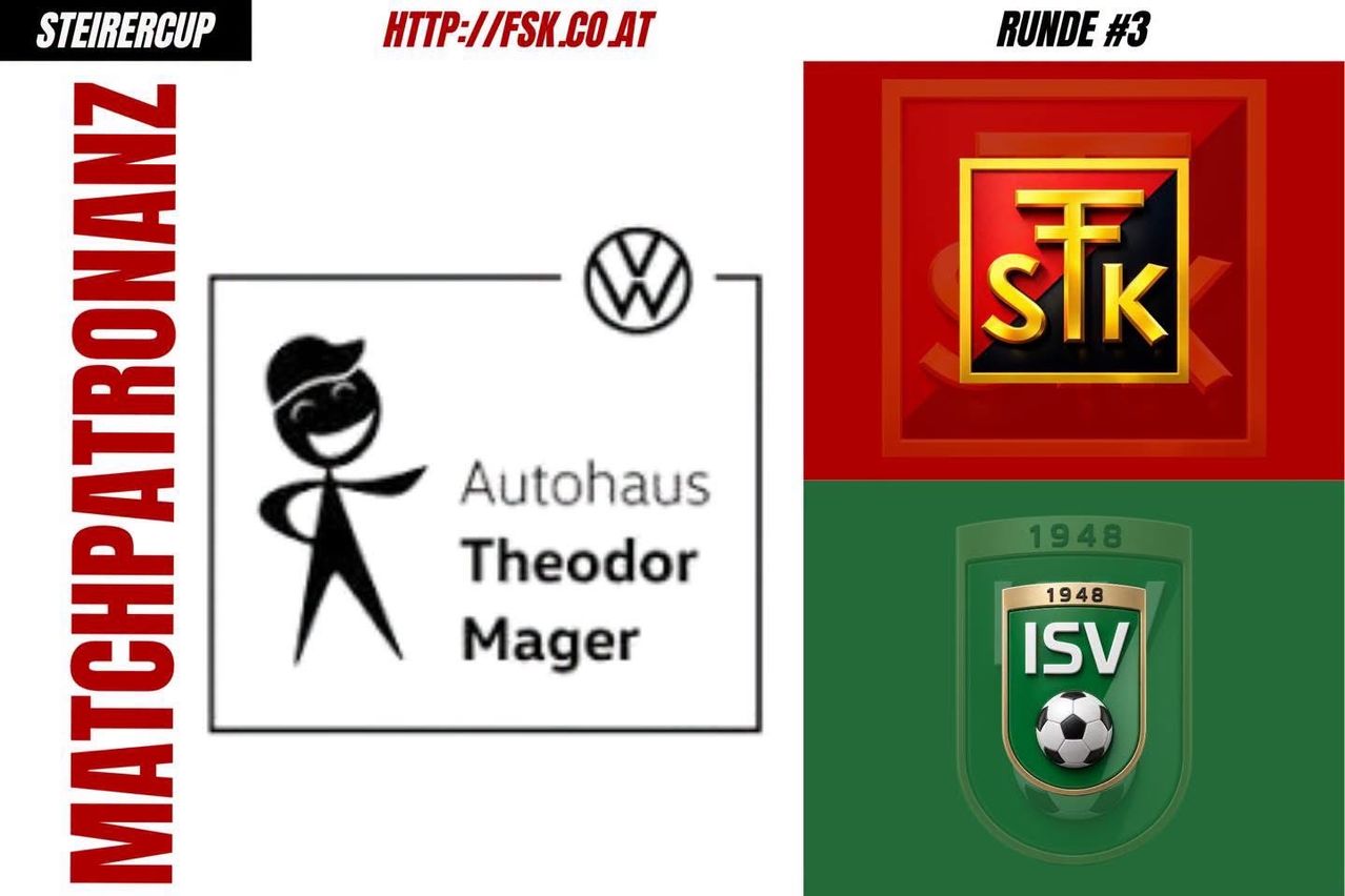 A promotional image featuring a VW logo, a cartoon figure, and a sports team logo with the year 1948. The VW logo is on the left, the cartoon figure is in the middle, and the sports team logo is on the right.