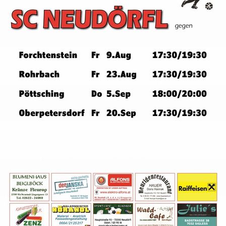 Ankündigung der ersten 4 Heimspiele in der Herbstsaison 2024
