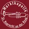 Das Logo der St. Rupert Kapelle an der Raab zeigt eine Trompete, umgeben von den Worten 'Marktkapelle'. Der Hintergrund ist burgunderrot.