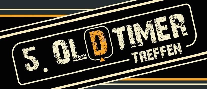 Veranstaltungsplakat für das 5. Oldtimer Treffen in St. Urban, Urbansee Park. Zeigt einen VW-Bus mit einer Frau im Inneren, Logos verschiedener Sponsoren und Details der Veranstaltung.