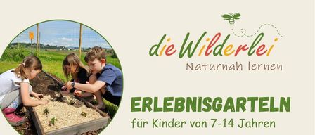 Ein Erlebnisgarten für Kinder von 7-14 Jahren. Gemeinsam mit Natur- und Erlebnispädagogin Maria-Luise Weiss und Kräuterpädagogin Kordula Schweizer entdeckst du das ganze Jahr über die Wilderlei. Neben Pflanz- und Pflegearbeiten erwarten dich Erlebnisse im Wald, am Fluss und am Lagerfeuer. Freitag, 15. Mai 2026, 15:30 bis 17:30 Uhr auf der Wilderlei in St. Ruprecht/Raab. Teilnahmegebühr € 10,- pro Termin.