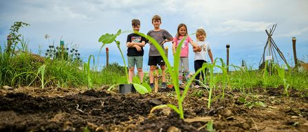 Bild enthält, Soil, Person, Field, Outdoors, Shorts, Nature, Garden, Planting, Countryside, People