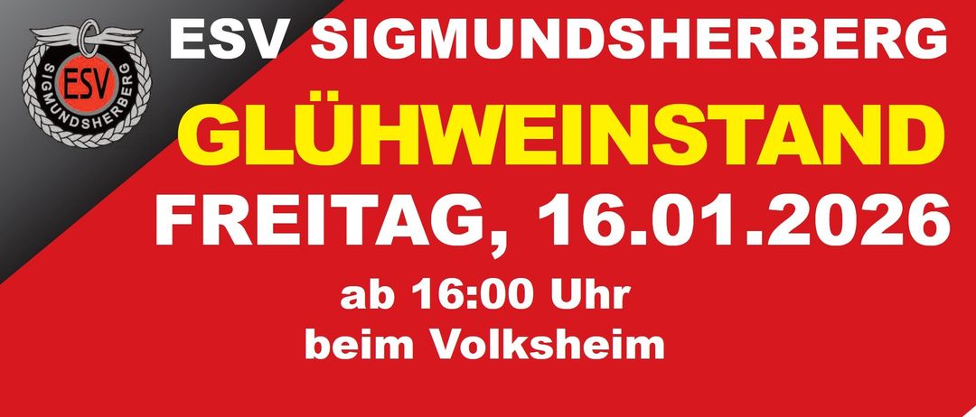 Ein rotes Plakat kündigt das Luhweins-Festival an, das am 16. um 16:00 Uhr im Volksheim stattfindet.