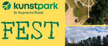 Plakat für ein Festival-Event im Kunstpark St. Ruprecht/Raab am 13.9.2025, von 15 bis 18 Uhr. Kinder können an einer Steine-bemalen-Aktion mit Acrylfarben teilnehmen.