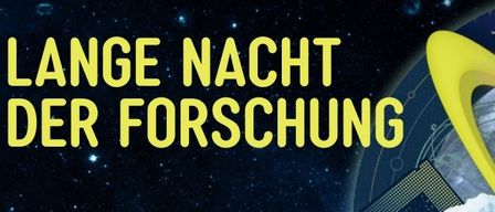 Poster for Lange Nacht der Forschung in Weiz. Date: 24.04.2026. Time: 17:00-23:00. Entry is free. Features astronaut, planet, moon, jellyfish, and various scientific logos.