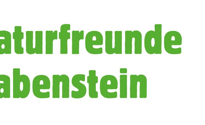 Das Bild zeigt die Worte Naturfreun Rabenstein in Grün auf schwarzem Hintergrund geschrieben.