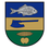 St. Josef (Weststeiermark)-Logo. Ein Schild mit blauen, braunen und grünen Abschnitten. Oben auf dem blauen Teil befindet sich ein Fisch. Darunter befindet sich ein Beil auf dem braunen Teil. Unten auf dem grünen Teil gibt es einen Mais und einen Apfel.