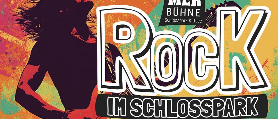 Plakat für ein Rock-Event im Schlosspark mit Georg Neumann, Andy Baum, Benny King und Chrissi Weiss mit einer All-Star Band.