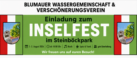 Grünes Plakat zur Werbung für das jährliche Festival im Steinböckpark. Zeigt Datum, Uhrzeit, Musik, Essen und Getränke Symbole. Der Text lautet 'Einladung zum Festival' und 'Wir freuen uns auf Ihren Besuch!'
