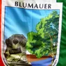 The image shows a flag with a tree and a stone memorial, with a plaque that reads 1929. The flag has the words Wassergemeinschaft below the tree.