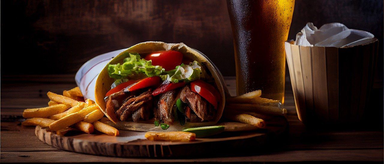 Bild enthält, Food, Food Presentation, Alcohol, Beer, Beverage, Glass, Sandwich Wrap