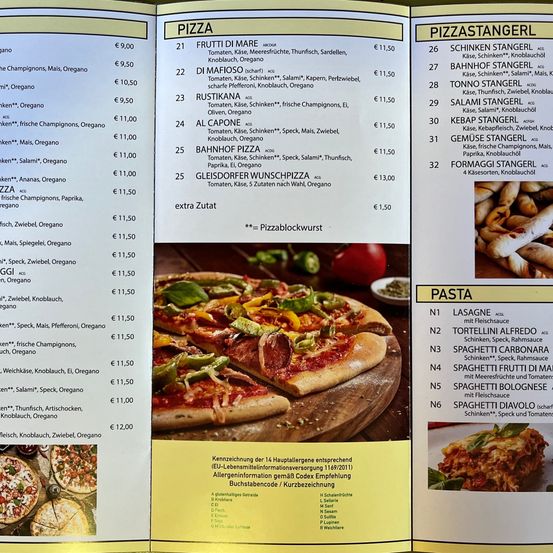 Bild enthält, Menu, Text, Food, Pizza