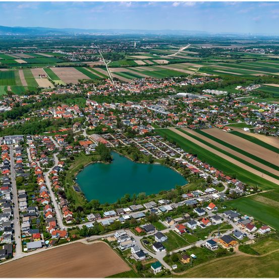 Lake, Nature, Outdoors, Water, Aerial View, Windmill