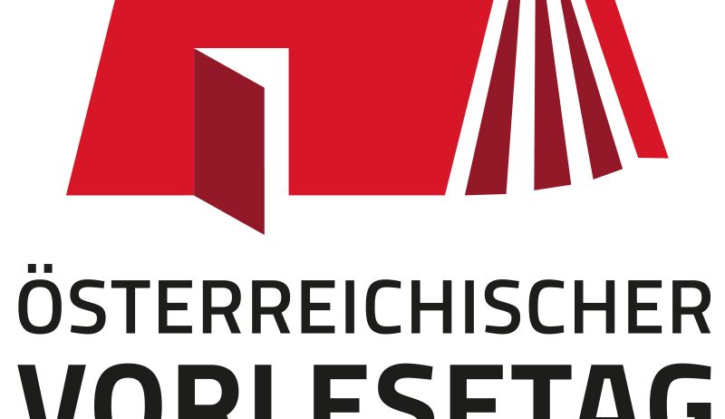 Das rote und weiße Logo zeigt eine offene Tür und ein Buch, symbolisch für den österreichischen Vorlesetag am 26. März 2026.