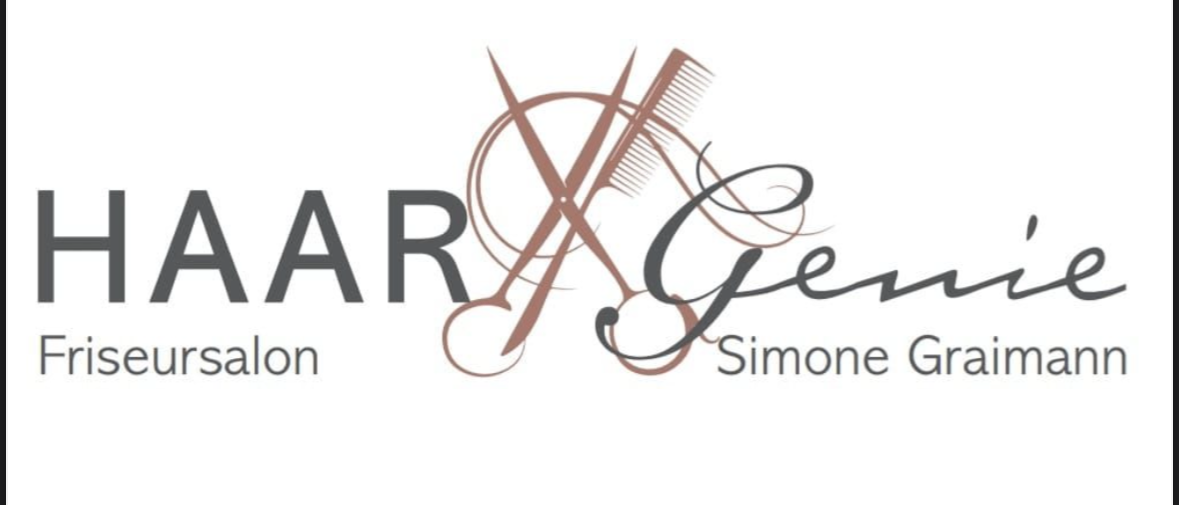 Das Logo für Haar Genie, ein Friseursalon im Besitz von Simone Graimann.